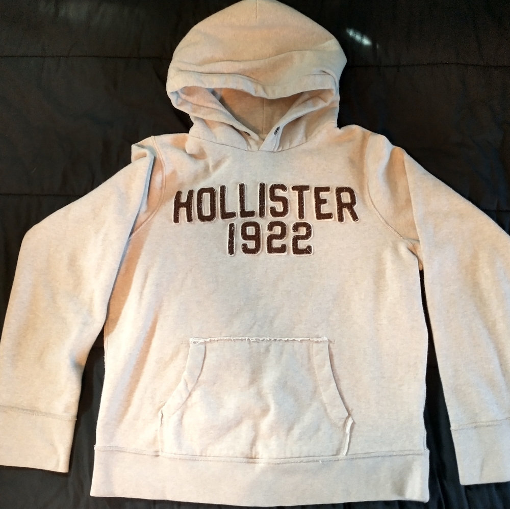 Hollister Grey Hoodie Men's Medium